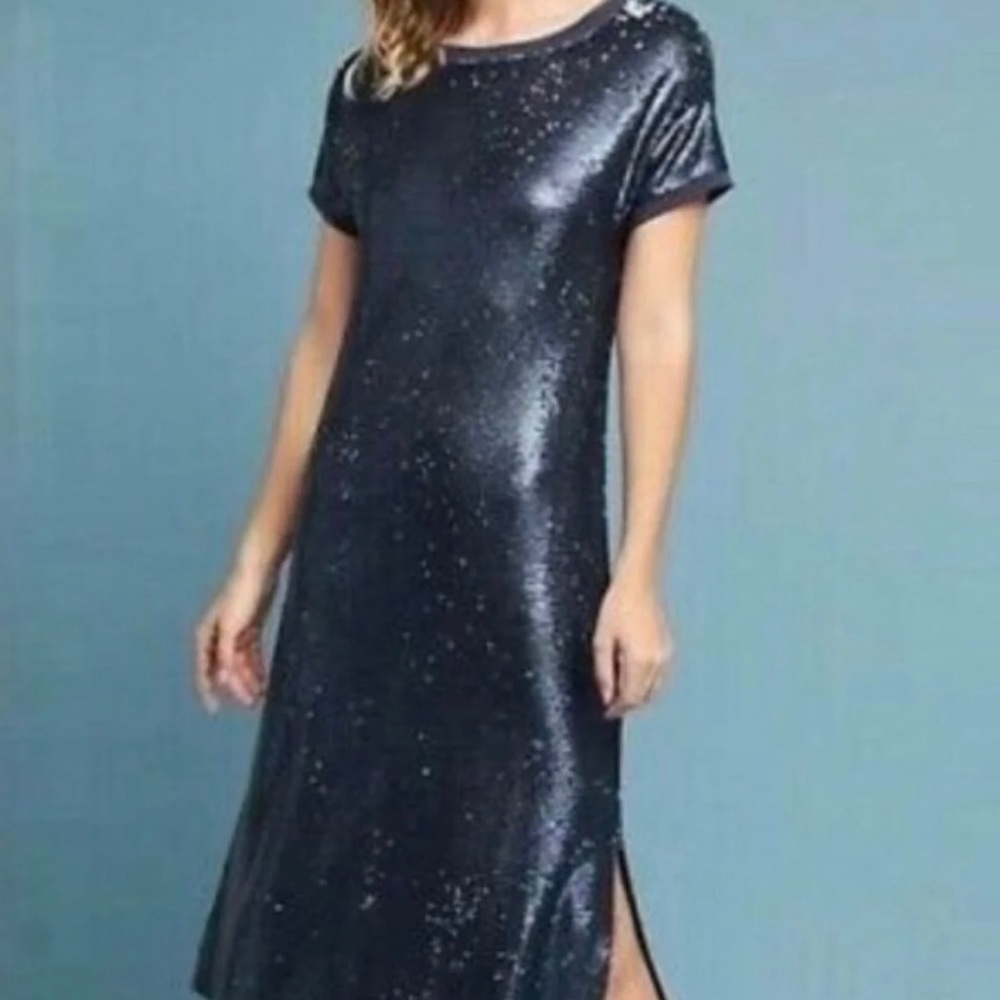 Anthropologie Moulinette Souers sequin Interstellar T-shirt tunic dress XL